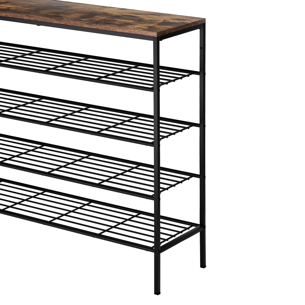 Shoe Rack | 5-Tier | Holds 25 Pairs | Walnut Finish | Bob