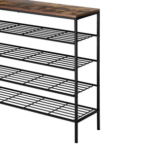 Shoe Rack | 5-Tier | Holds 25 Pairs | Walnut Finish | Bob