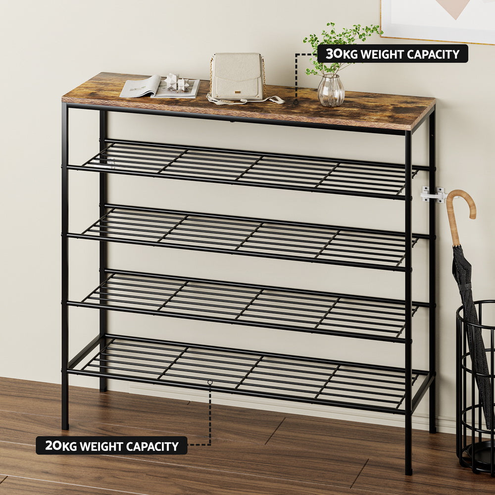 Shoe Rack | 5-Tier | Holds 25 Pairs | Walnut Finish | Bob