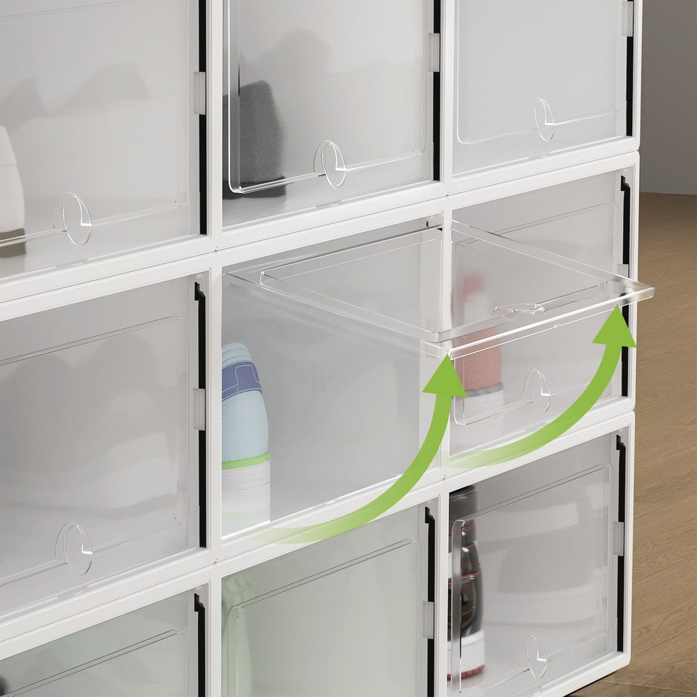 Shoe Box Rack DIY | Set of 24 | Stackable | White | Abel
