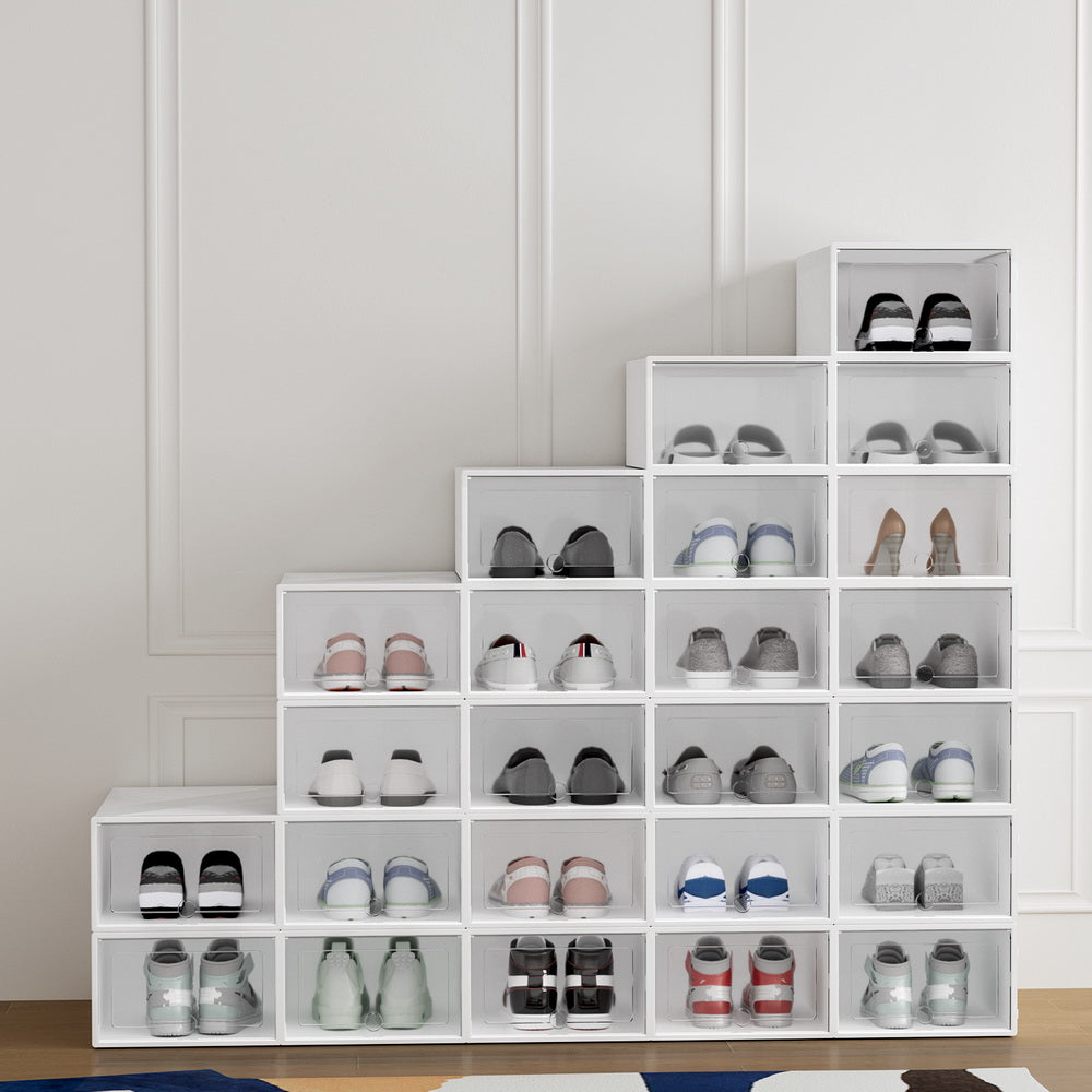 Shoe Box Rack DIY | Set of 24 | Stackable | White | Abel