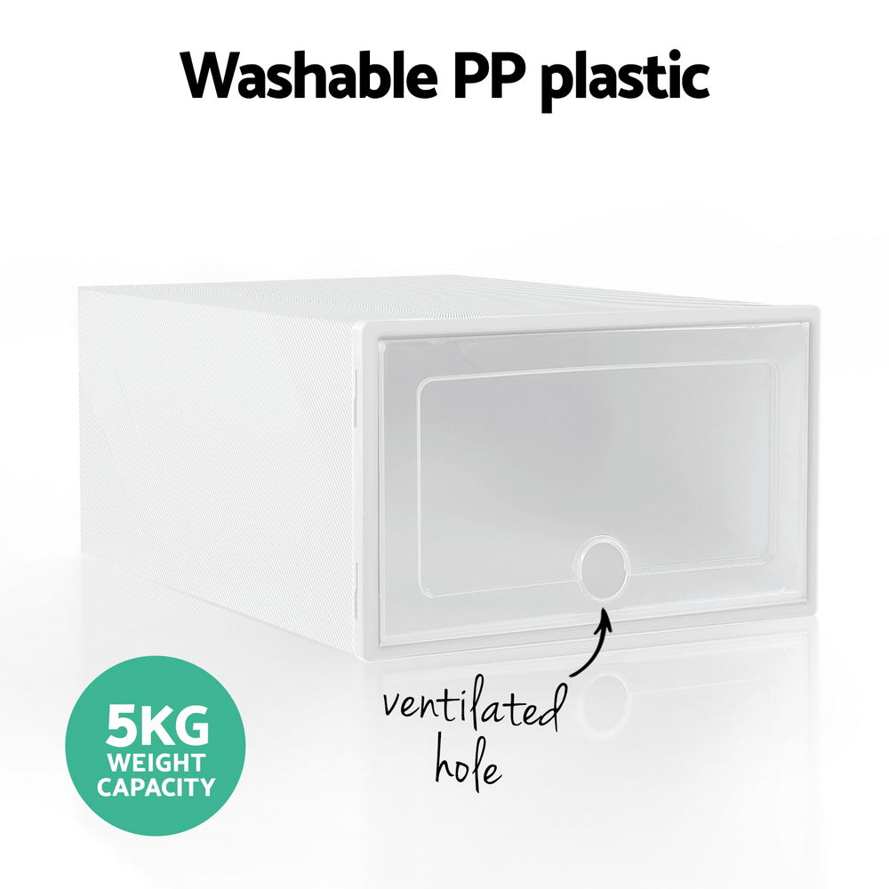 Shoe Box Rack DIY | Set of 24 | Stackable | White | Abel