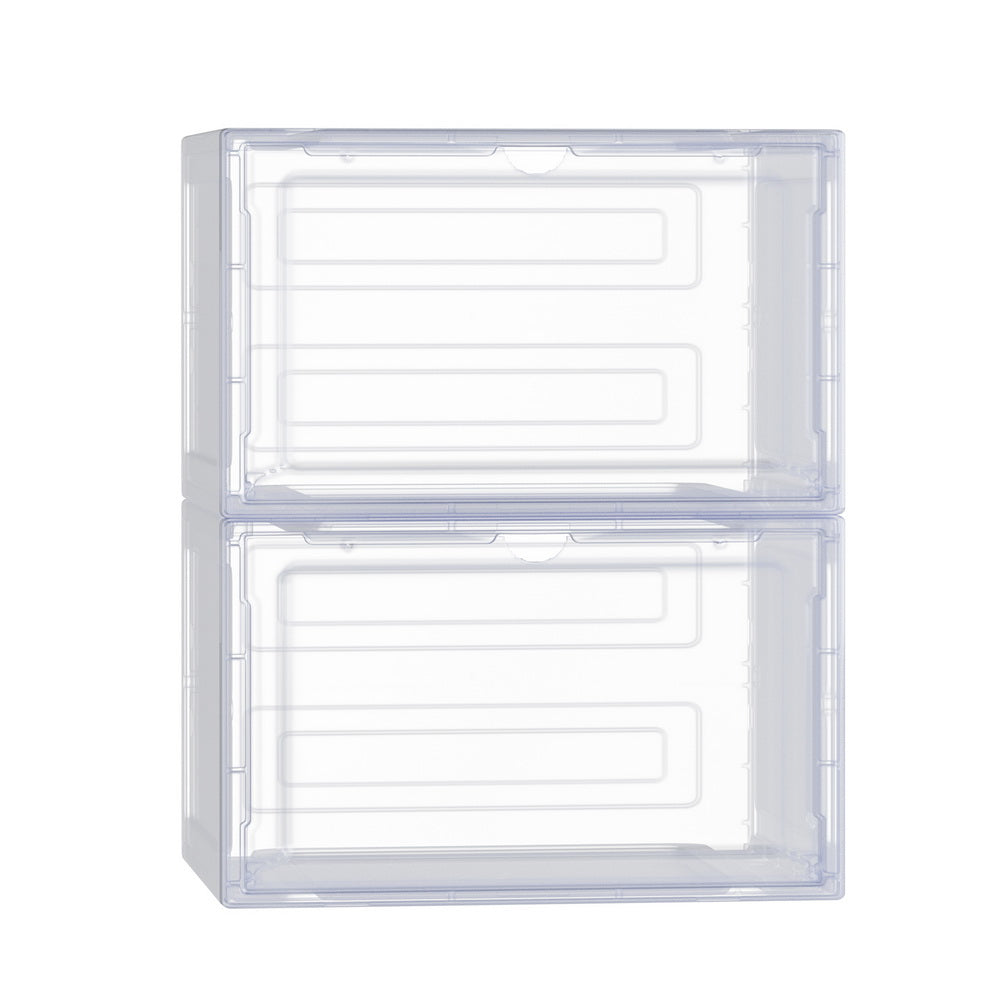 Shoe Box Rack DIY | Set of 2 | Stackable | Magnetic Door
