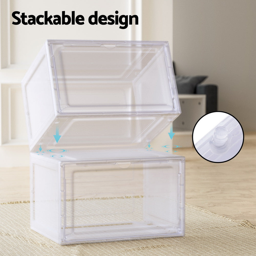 Shoe Box Rack DIY | Set of 2 | Stackable | Magnetic Door