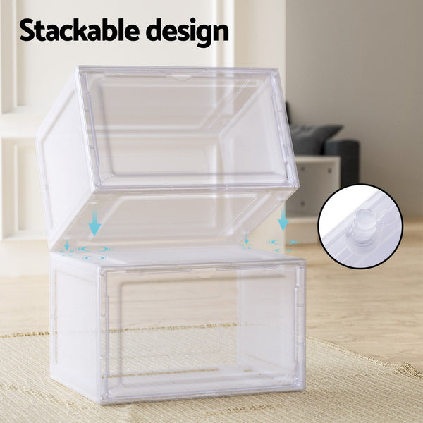 Shoe Box Rack DIY | Set of 2 | Stackable | Magnetic Door - The Hippie House