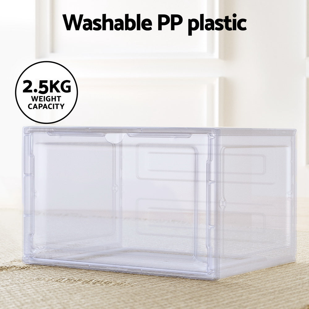 Shoe Box Rack DIY | Set of 2 | Stackable | Magnetic Door
