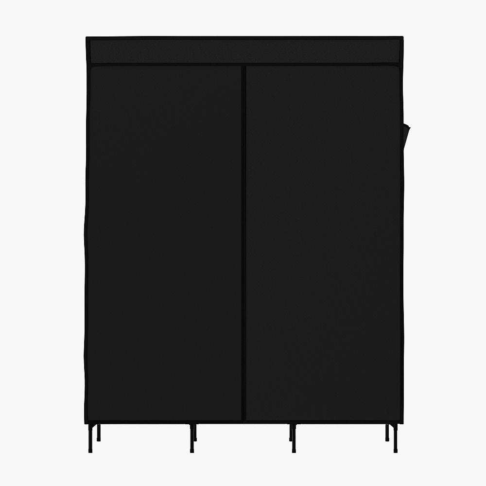 Portable Clothes Closet | Large Wardrobe with Shelf | Black