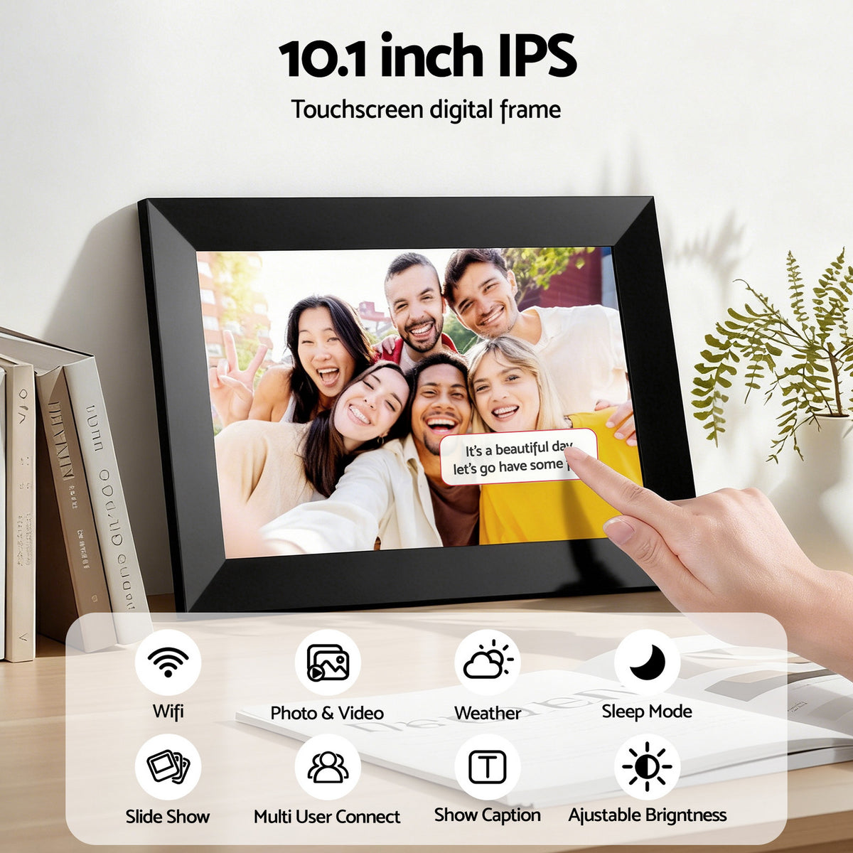 Digital Photo Frame | 10.1" | WiFi Touch Screen | 32GB | Picture & Video