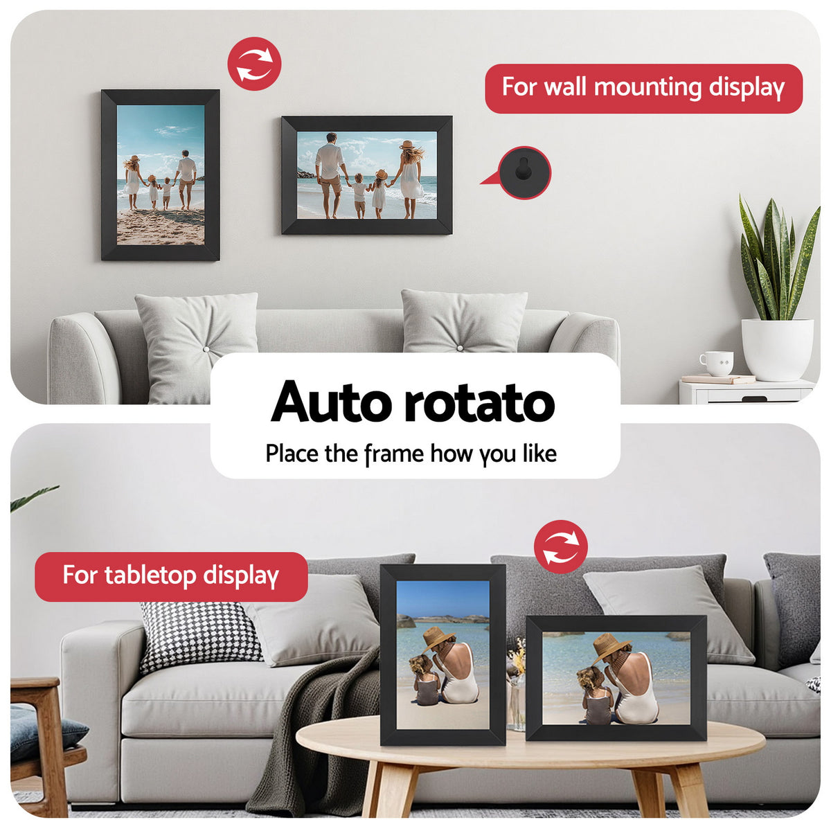 Digital Photo Frame | 10.1" | WiFi Touch Screen | 32GB | Picture & Video