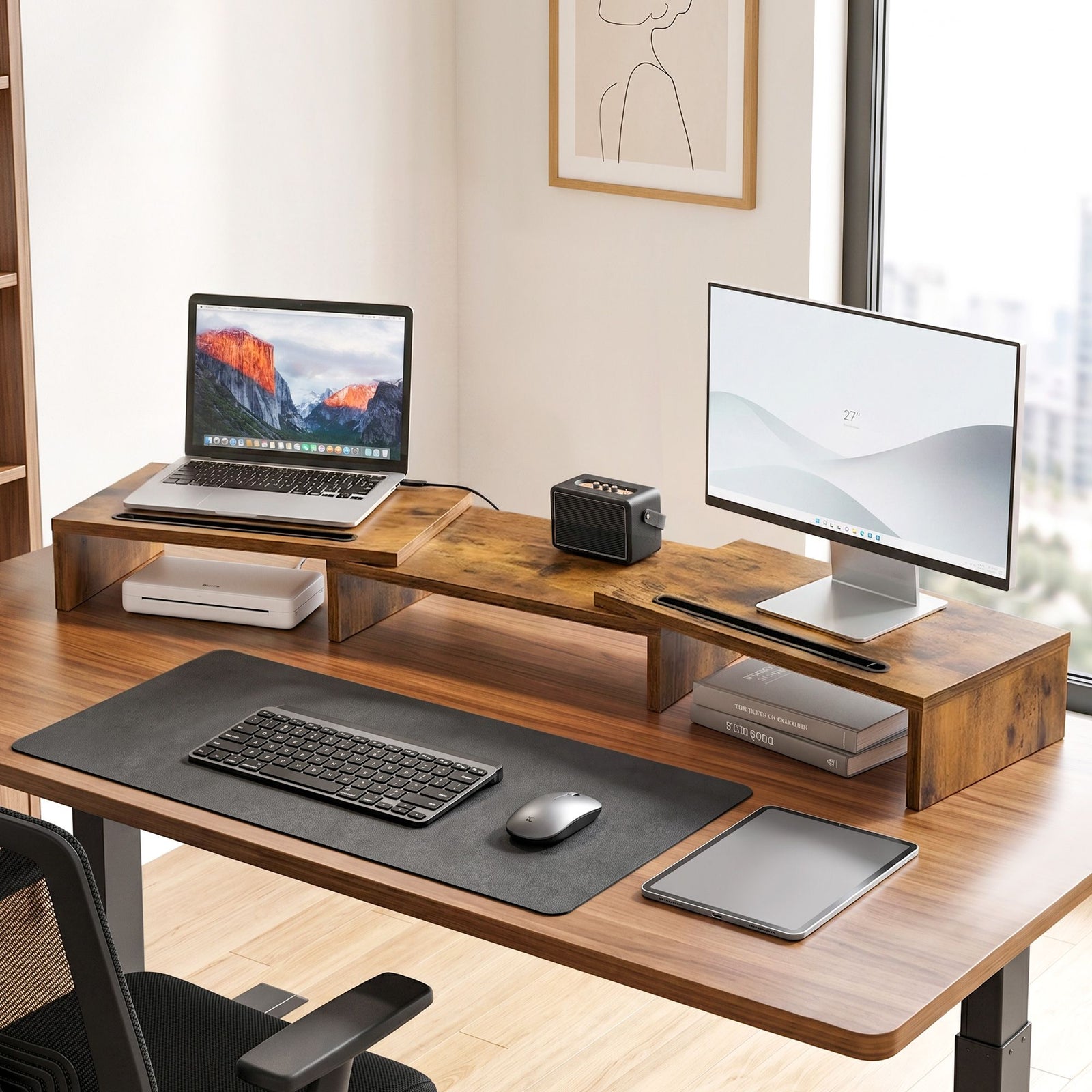 Dual Monitor Stand Riser | Desktop Screen Shelf