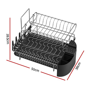 Cefito | Dish Rack | Drying Drainer | Cup Holder Cutlery Tray | Kitchen Organiser | 2-Tier