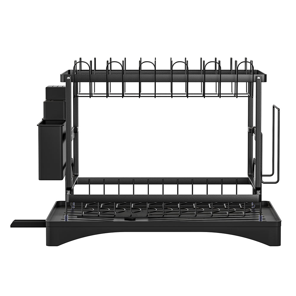 Cefito Dish Rack | Expandable Drying Drainer | Cutlery Holder Tray | Kitchen | 2 Tiers