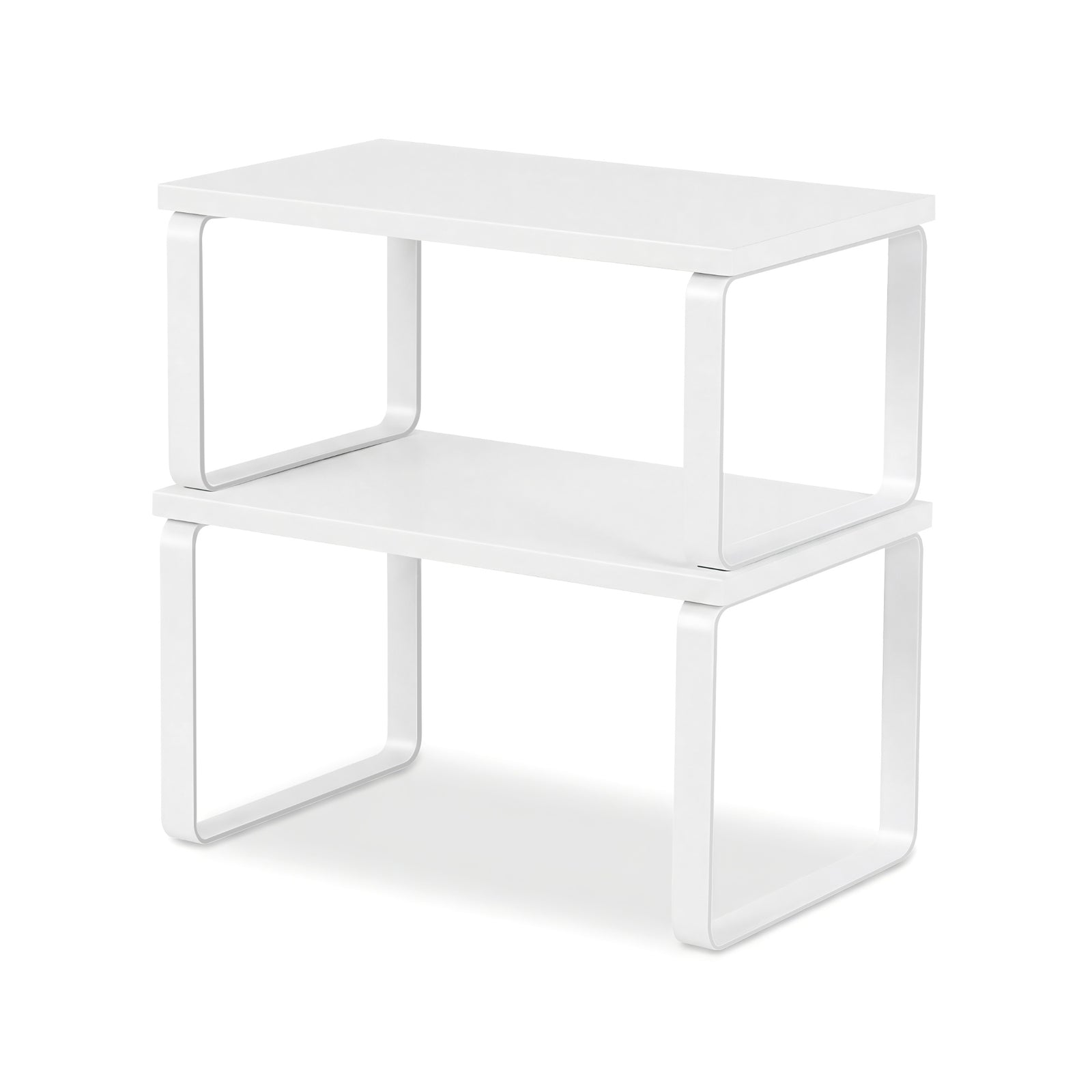 Kitchen Storage Shelves Set of 2 | Cupboard Organiser Rack
