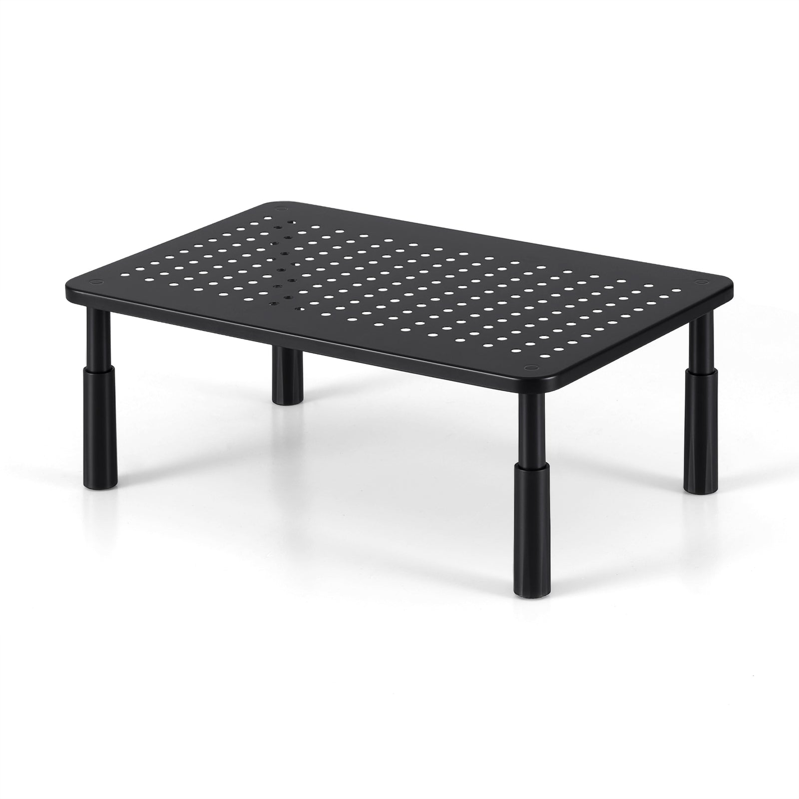 Monitor Stand | Adjustable Riser | 3 Height Levels | Desk Organiser | Black