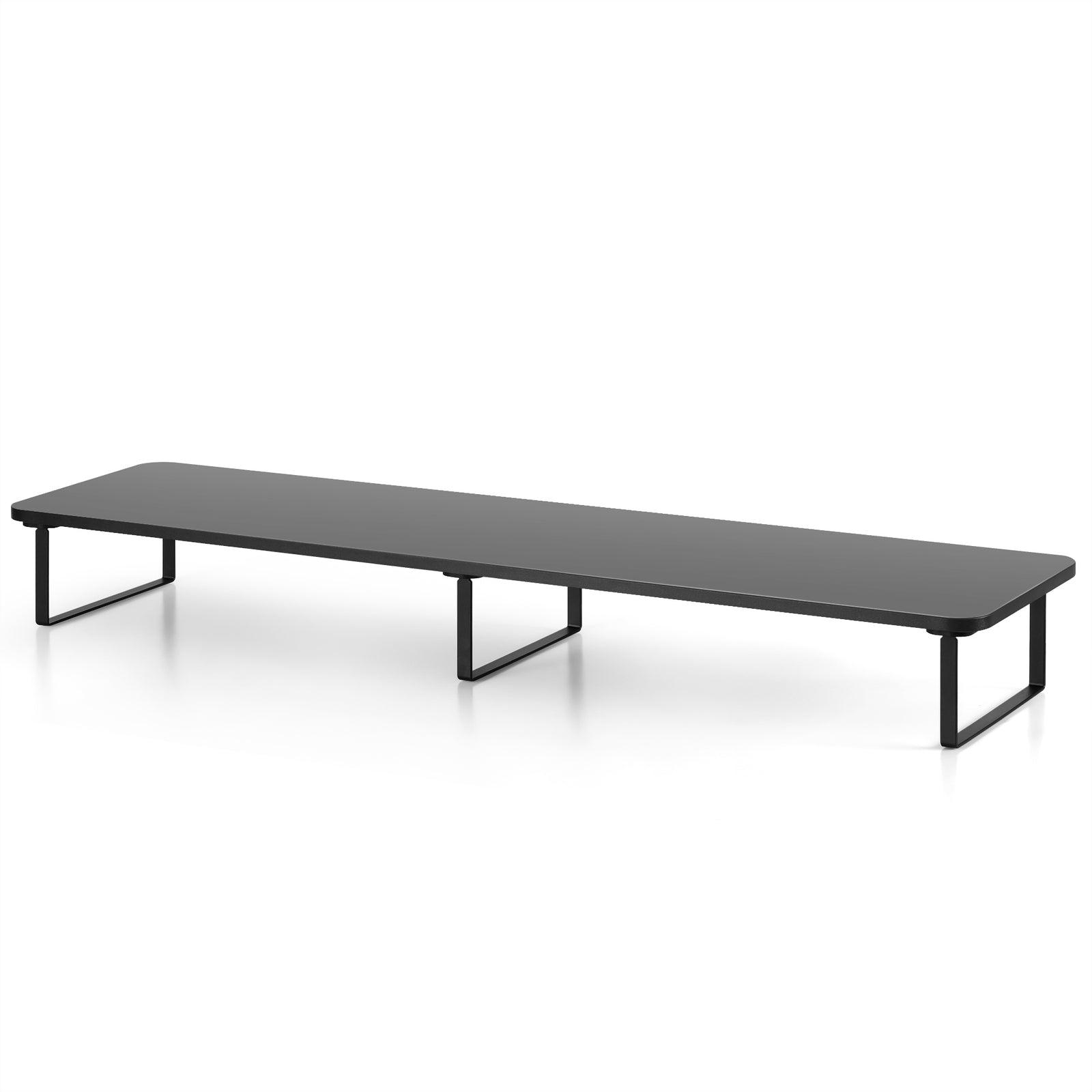 Dual Monitor Stand | 100cm Desk Riser | Laptop Stand + Desk Organiser | Black