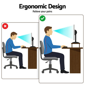 Dual Monitor Stand | 100cm Desk Riser | Laptop Stand + Desk Organiser | Black