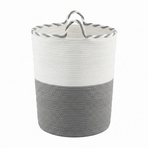 Artiss Woven Laundry Basket with handles Foldable White & Grey