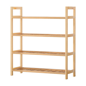 4-Tier Shoe Rack | 12 Pairs | Shoe Storage | Weaved Shelves