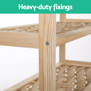 4-Tier Shoe Rack | 12 Pairs | Shoe Storage | Weaved Shelves