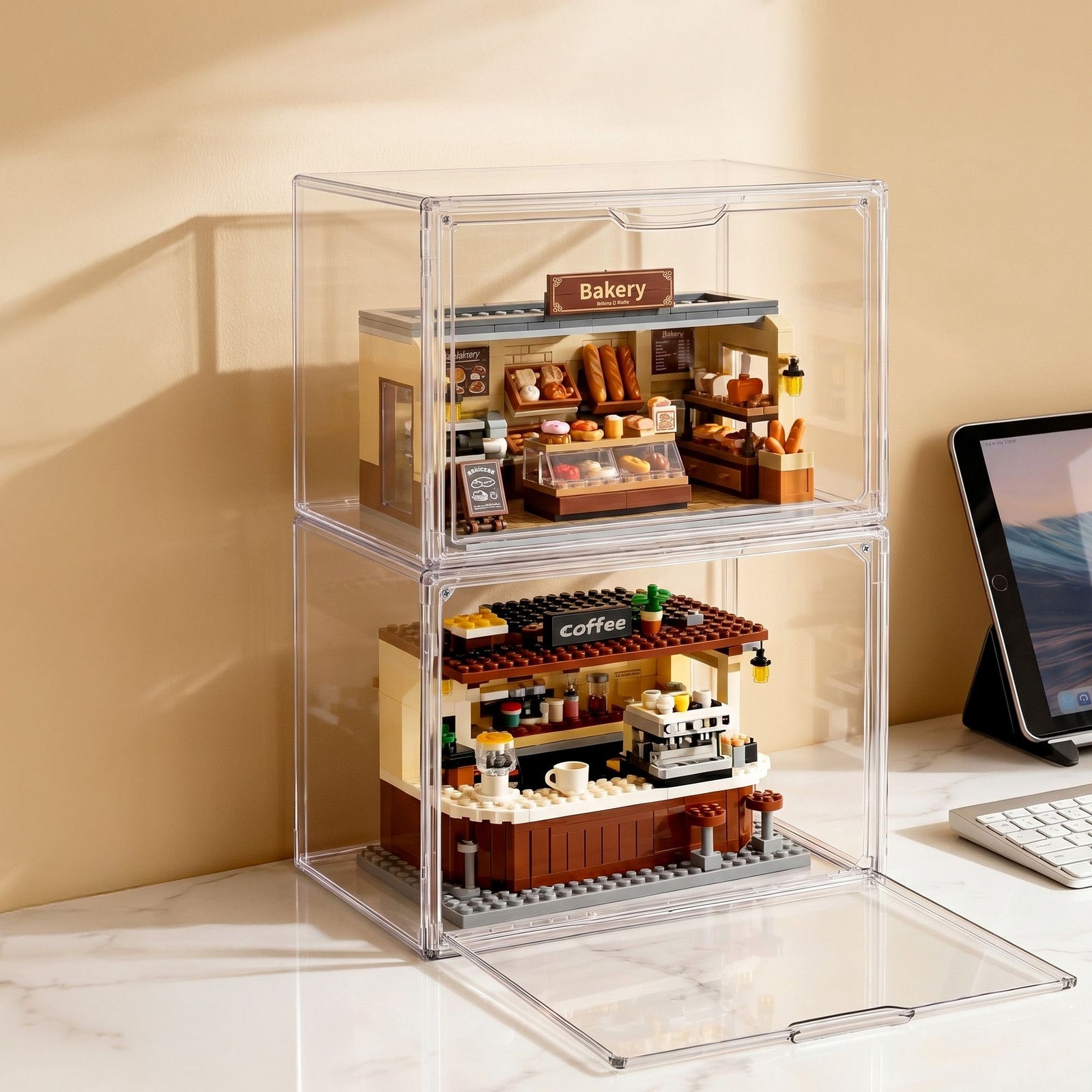 Clear Acrylic Display Cases | 2 Pack | Toy Storage Boxes | 54cm