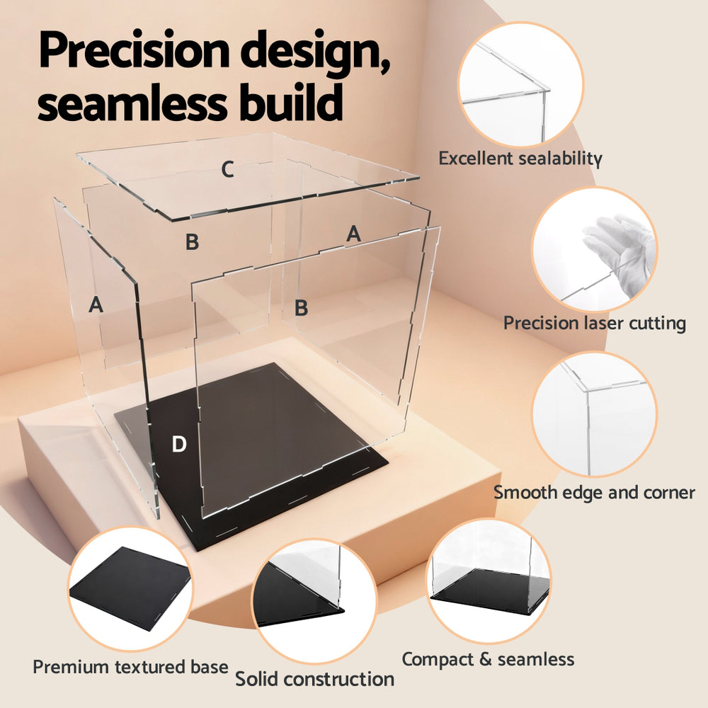 Clear Acrylic Display Box | Dustproof Protection Case | Collectibles | 30cm