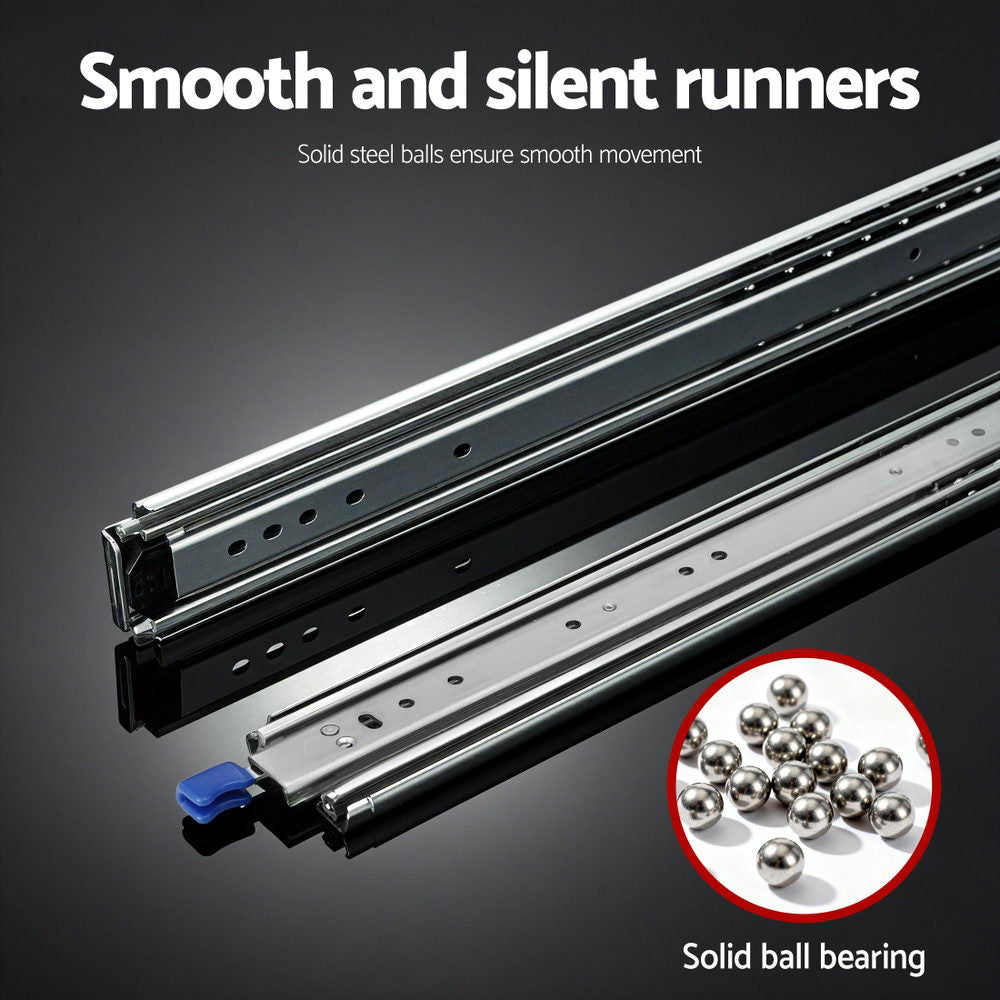 Full Extension Drawer Slides Set 2pc | Locking | 227kg | 914–1829mm
