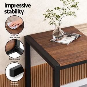 Kitchen Dining Set 4pc | Table + Bench Seats | Rustic Brown (Version A)
