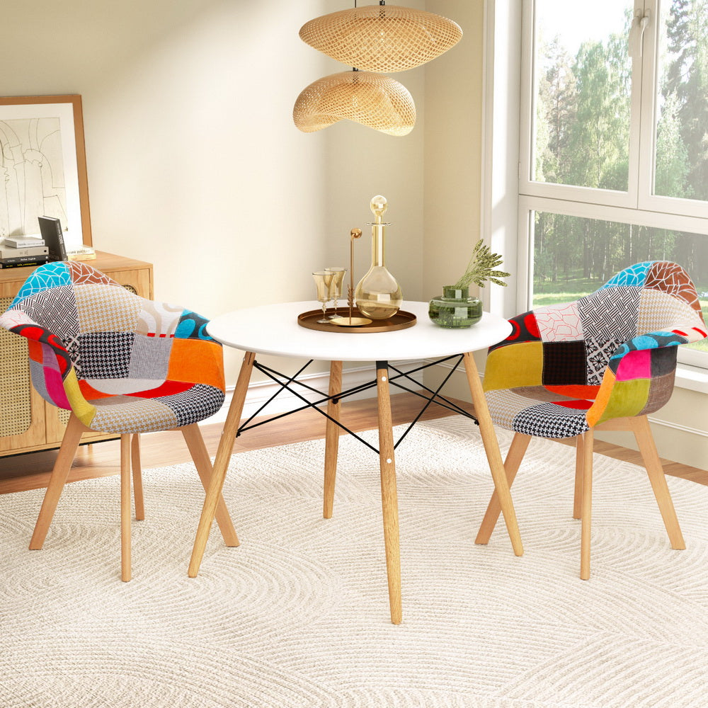 Artiss Dining Table & 2 Chairs Set | DSW | 90cm