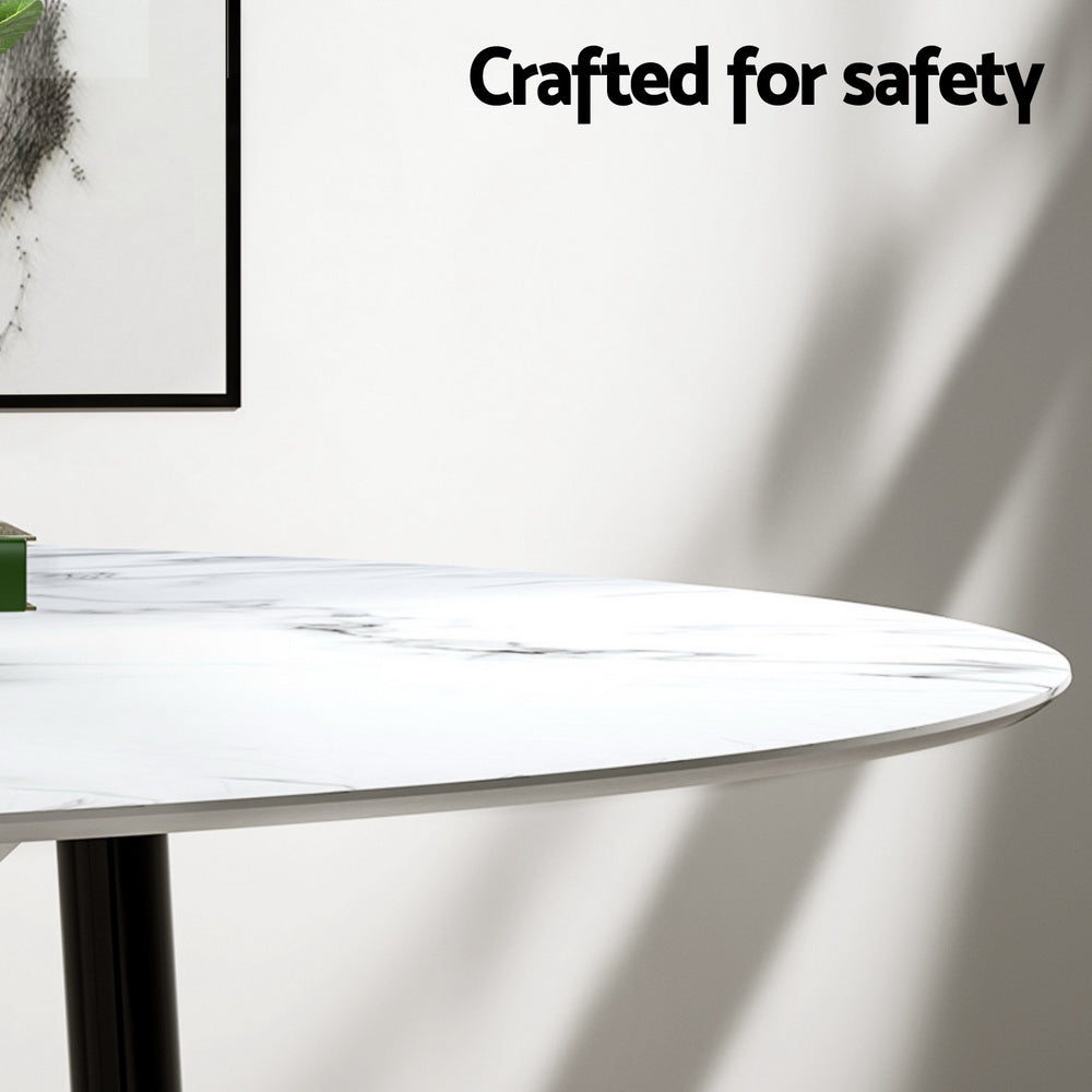 Dining Set | 1 Table & 4 Chairs | Marble Grey Finish