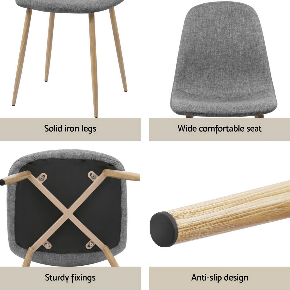 Dining Set | 1 Table & 4 Chairs | White & Grey Finish