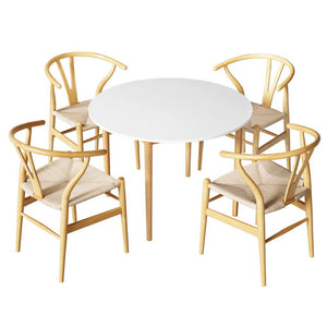 Dining Set | 1 Table & 4 Chairs | Wishbone Wood Design