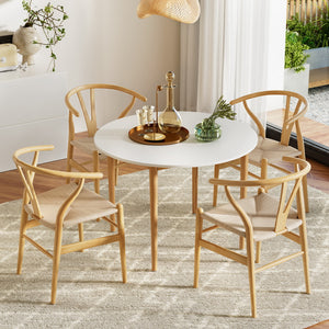 Dining Set | 1 Table & 4 Chairs | Wishbone Wood Design
