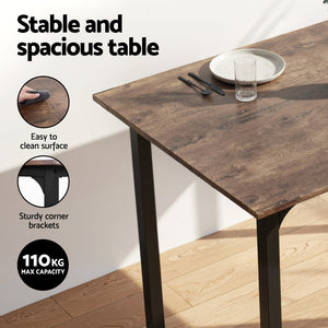 5pc Compact Dining Set | Rustic Brown Finish