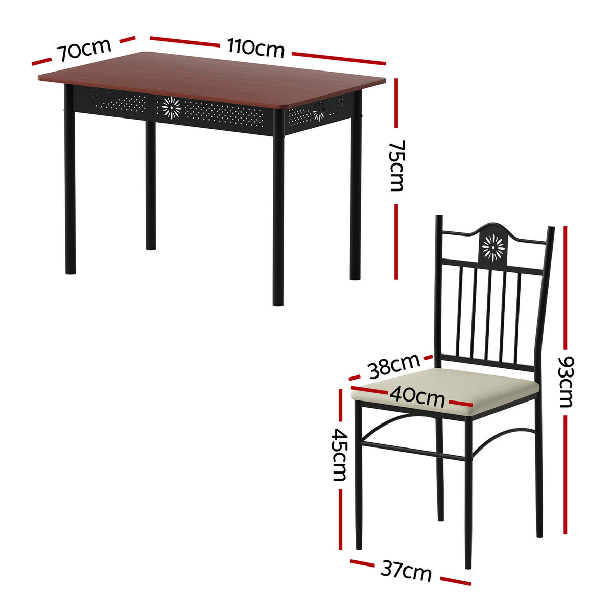 Compact Dining Set 5pc | Upholstered Chairs | Kitchen Furniture