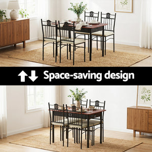 Compact Dining Set 5pc | Upholstered Chairs | Kitchen Furniture
