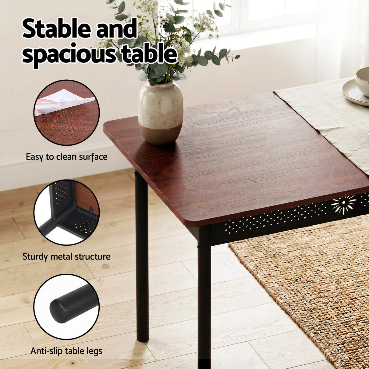 Compact Dining Set 5pc | Upholstered Chairs | Kitchen Furniture