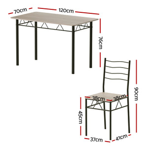 Compact Kitchen Dining Set 5pc | Modern Oak Finish