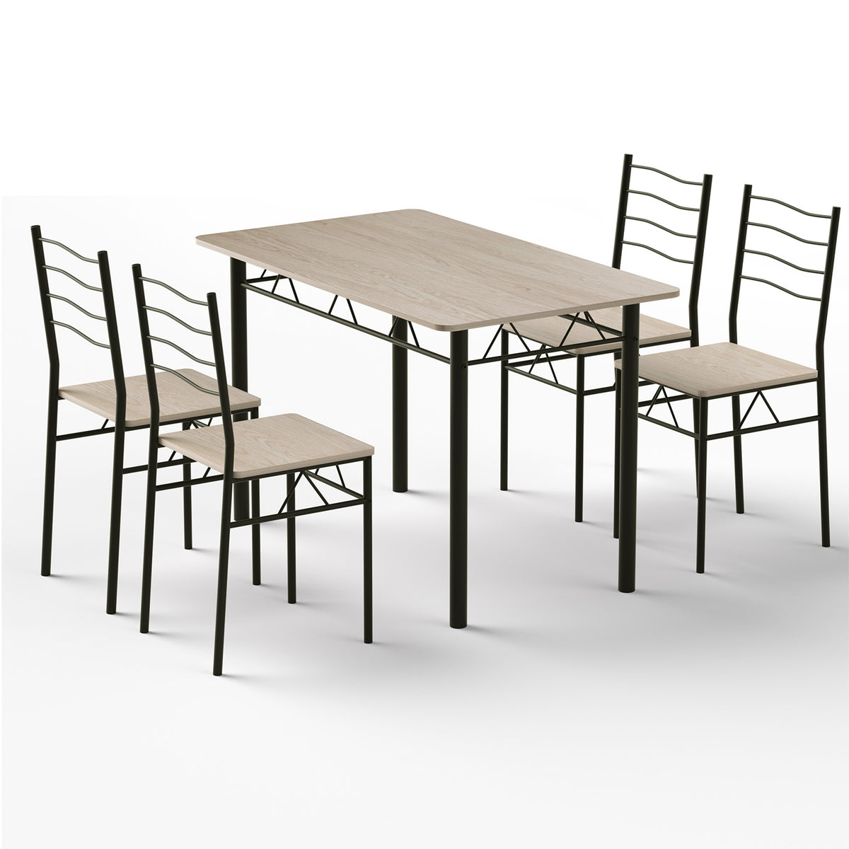 Compact Kitchen Dining Set 5pc | Modern Oak Finish