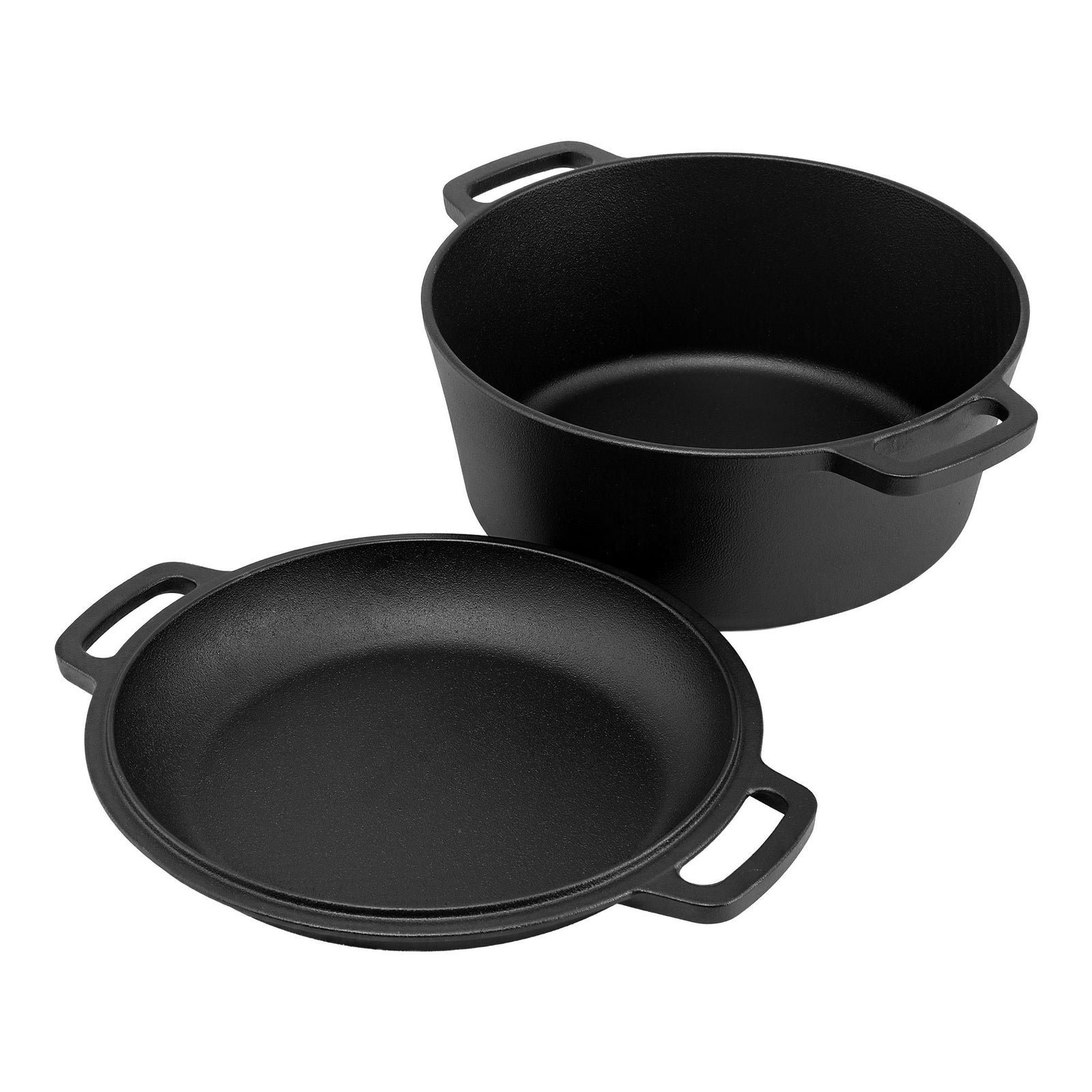 Pre-Seasoned Cast Iron Dutch Oven | 5L | 2-In-1 Pot with Lid