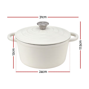 5-Star Chef 3.8L Enameled Cast Iron Dutch Oven Pot with Lid for Sourdough Bread Baking