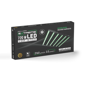Digi-Lumen Extreme 720W LED Grow Light | Full Spectrum Bar Fixture | 3.0 µmol/J | PPF 2160 µmol/s | 2.25m² Coverage | Built-In Driver