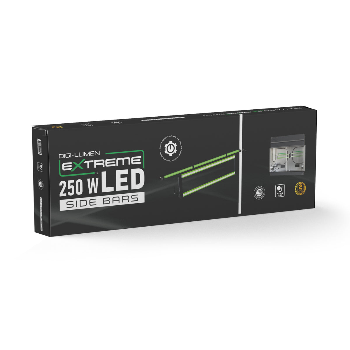 Digi-Lumen Extreme Side Bar LED 250W | 2 × 125W Full Spectrum + Red | Side & Under-Canopy Supplemental Light | PPF 750 µmol/s | 3.0 µmol/J
