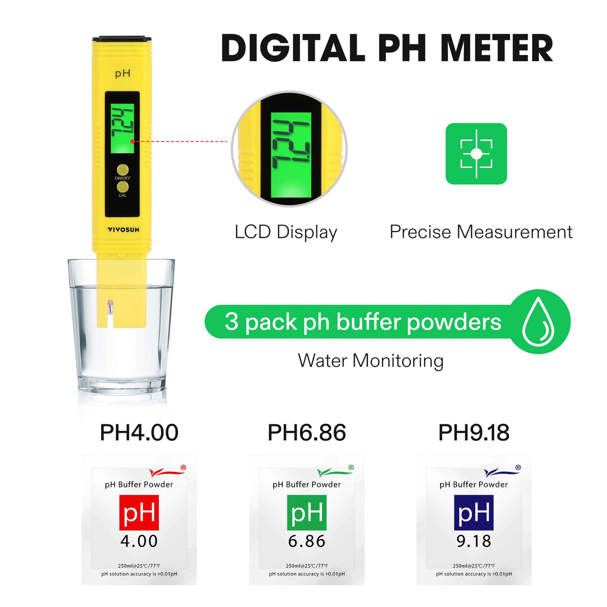 Digital pH, TDS, EC & Soil Moisture Meter Combo | 3-in-1 Water Quality & Plant Tester Kit | For Hydroponics, Soil, Garden, Pool & Home Use