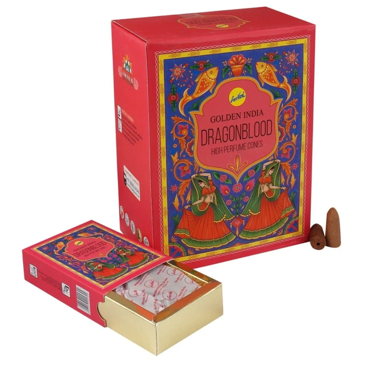 Dragons Blood Backflow Incense Cones | Sree Vani Indian Heritage | 120 Jumbo Sized Cones