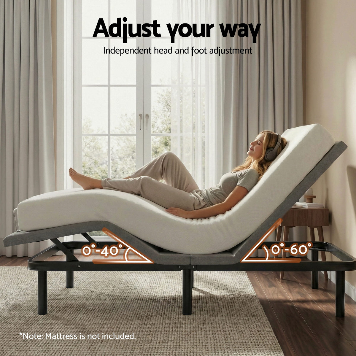 Adjustable Bed Frame Double | Electric Base | Wireless Remote | Zero Gravity