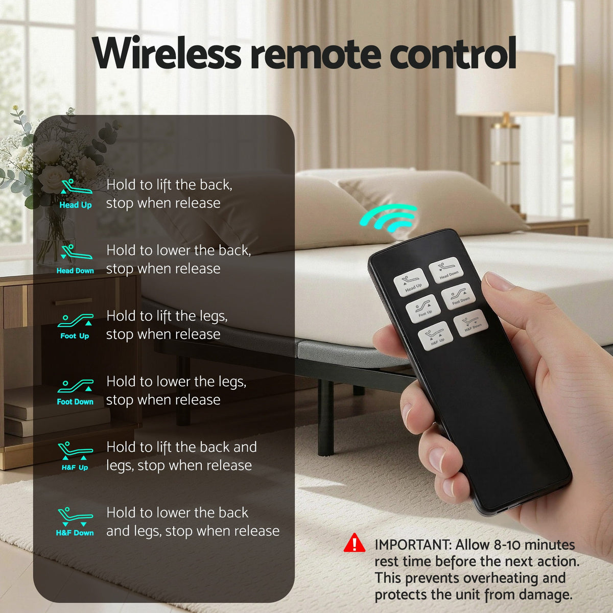 Adjustable Bed Frame King | Electric Base | Wireless Remote | Zero Gravity