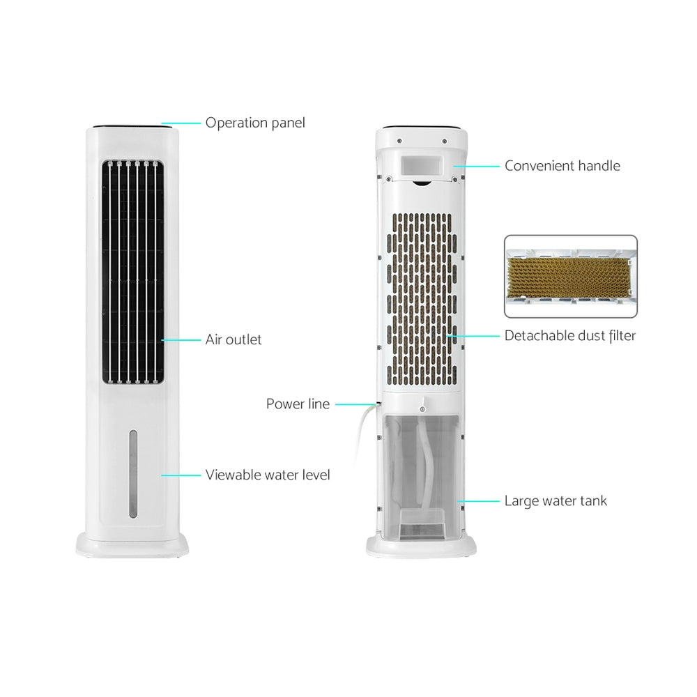 Tower Evaporative Air Cooler | Portable Cool Fan Humidifier | 6L