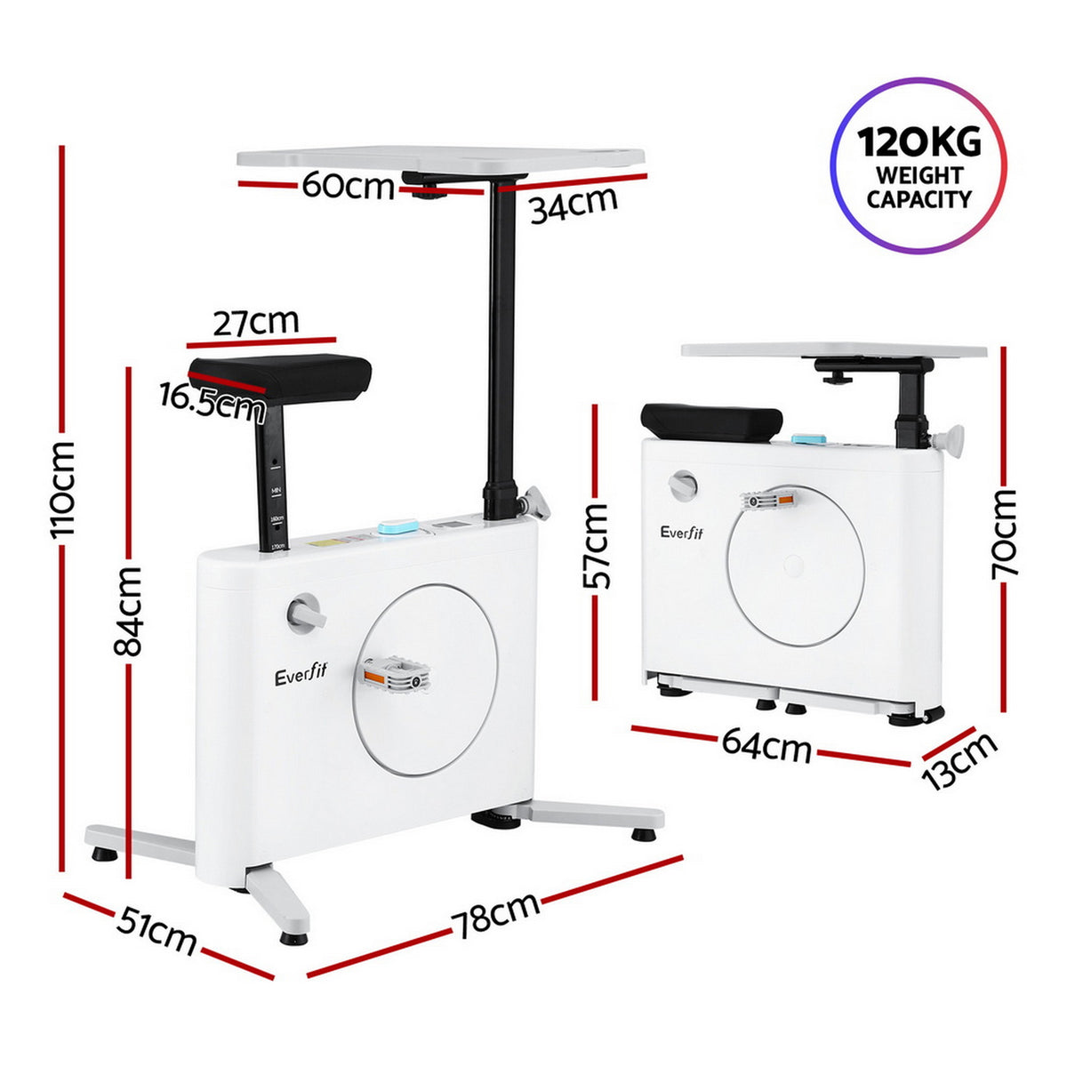 Magnetic Desk Exercise Bike | Under Desk Fitness Cycle | Tabletop Included