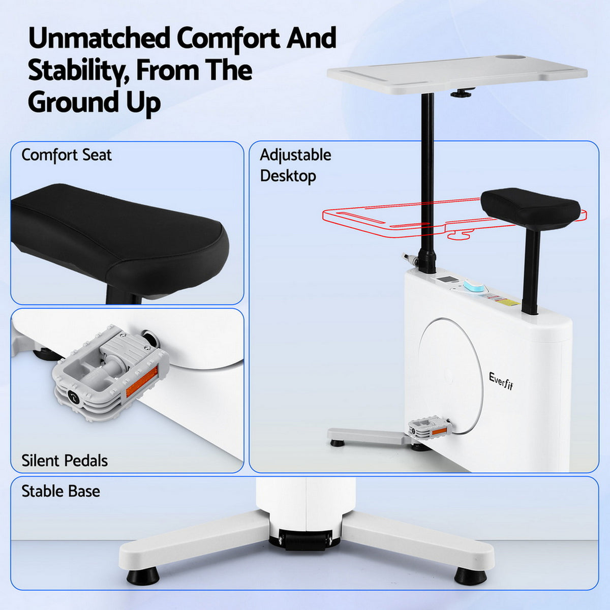 Magnetic Desk Exercise Bike | Under Desk Fitness Cycle | Tabletop Included
