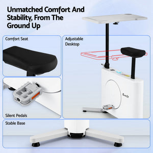Magnetic Desk Exercise Bike | Under Desk Fitness Cycle | Tabletop Included